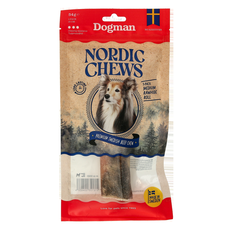 Dogman Nordic Chews Beef Rawhide Roll Medium 320403 Corner Sport 1